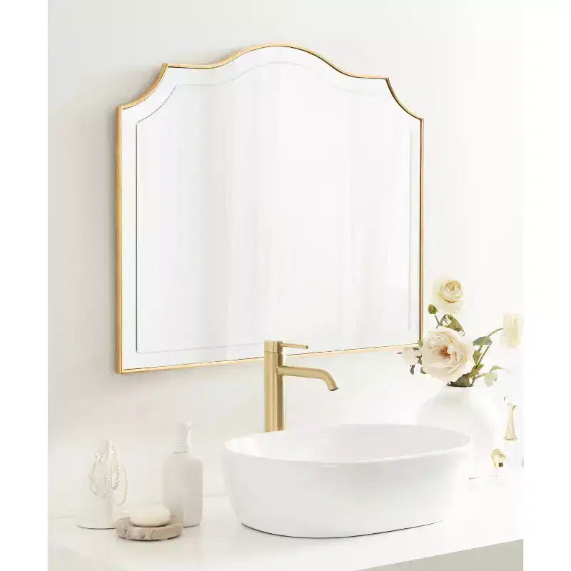 Miroir mural arqué 32"x28" doré