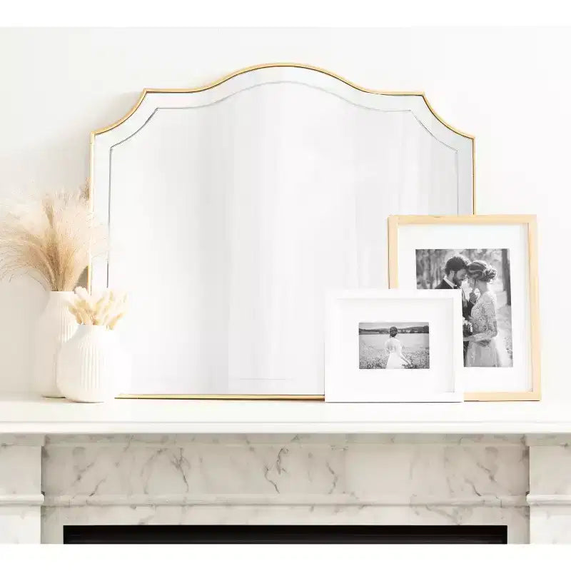 Miroir mural arqué 32"x28" doré