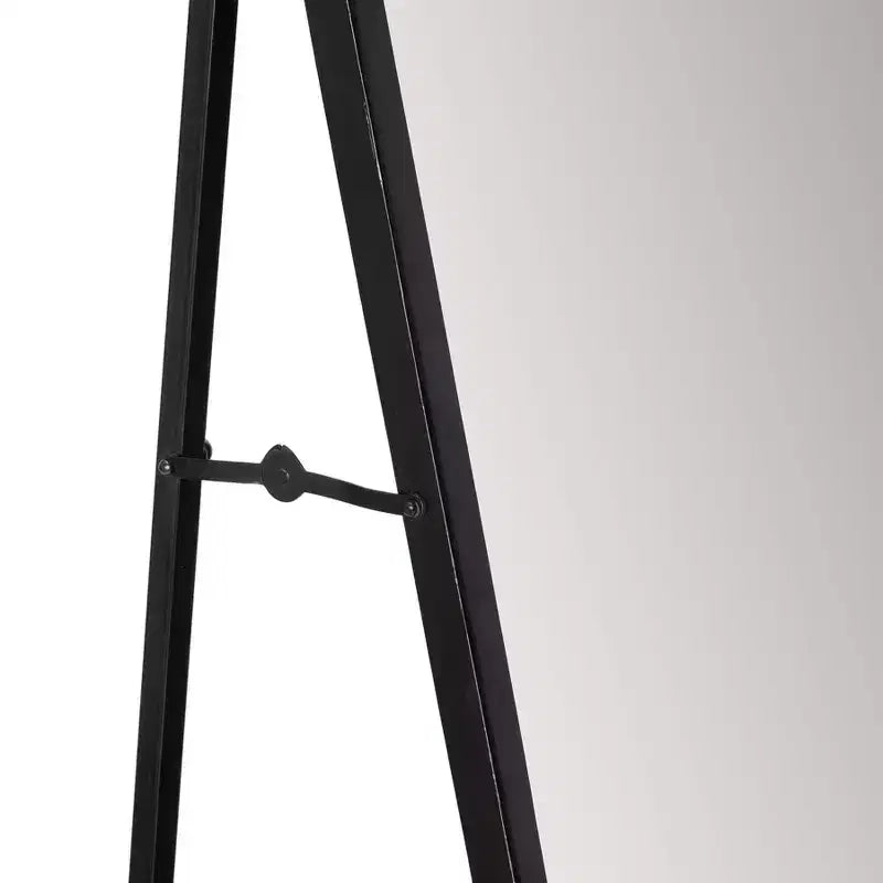 Miroir arqué noir : 60 pouces, sur pied, cadre métallique, 18 pouces de large, style moderne
