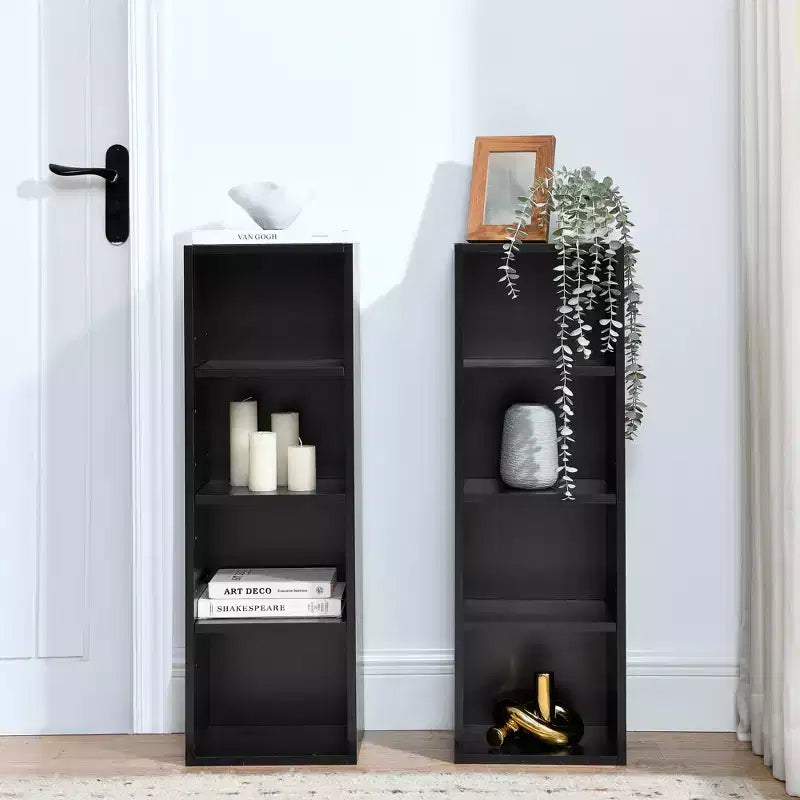 Étagère standard en bois à 4 niveaux de 180 cm de haut avec étagères (lot de 2)