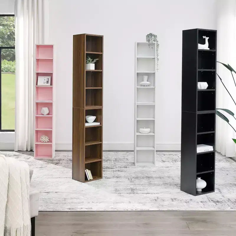 Étagère standard en bois à 4 niveaux de 180 cm de haut avec étagères (lot de 2)