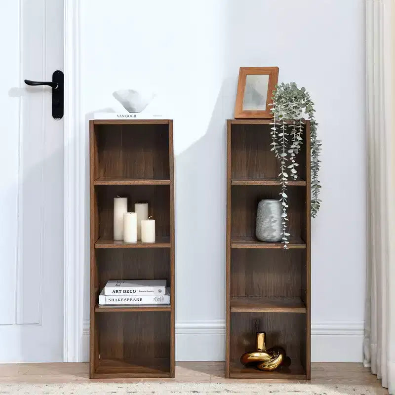 Étagère standard en bois à 4 niveaux de 180 cm de haut avec étagères (lot de 2)