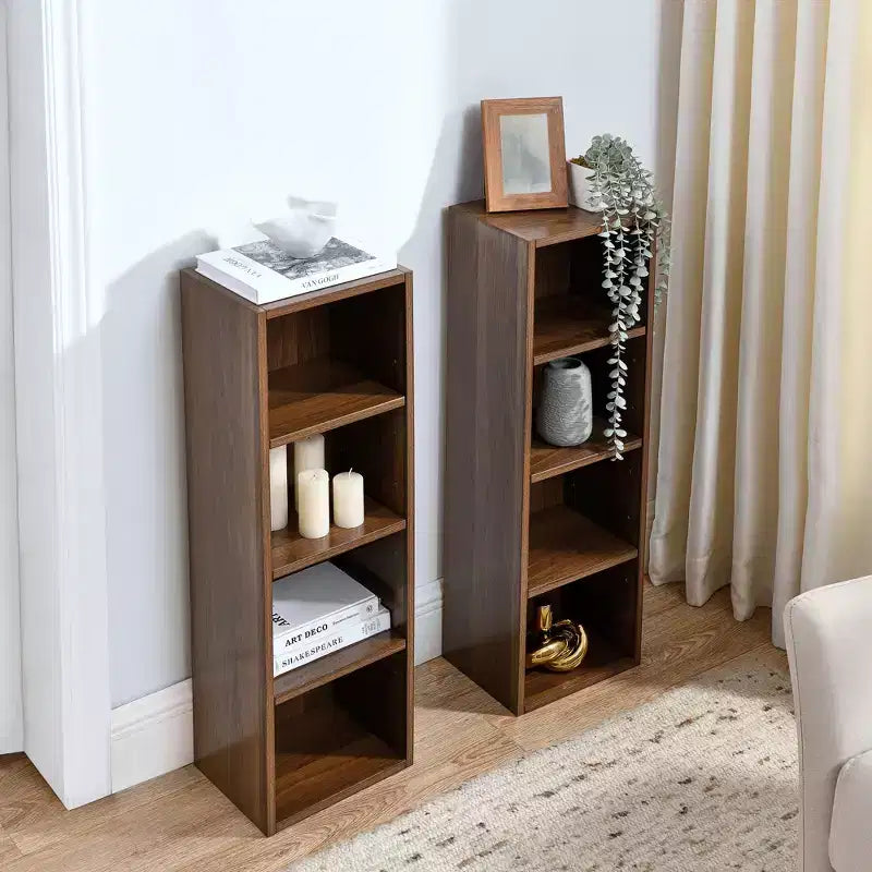 Étagère standard en bois à 4 niveaux de 180 cm de haut avec étagères (lot de 2)