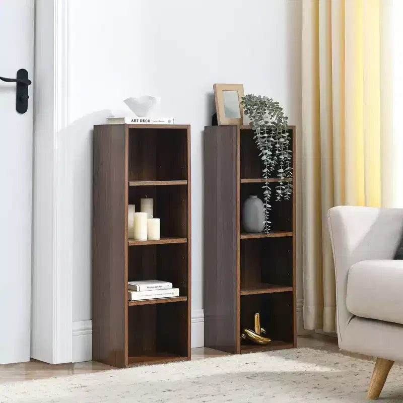 Étagère standard en bois à 4 niveaux de 180 cm de haut avec étagères (lot de 2)