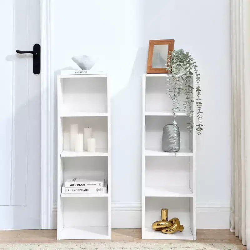 Étagère standard en bois à 4 niveaux de 180 cm de haut avec étagères (lot de 2)