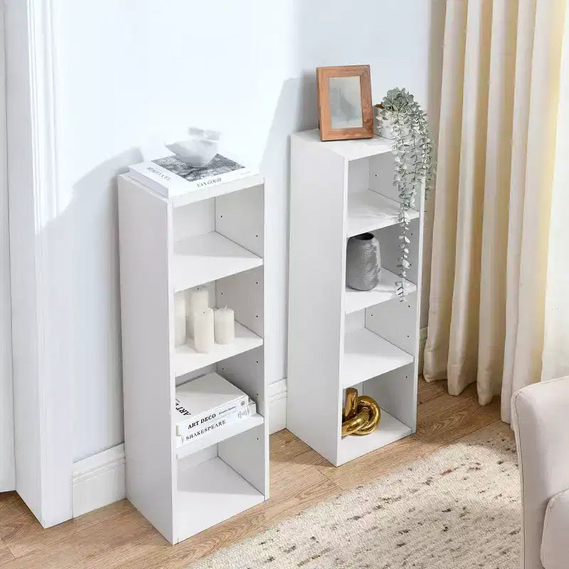 Étagère standard en bois à 4 niveaux de 180 cm de haut avec étagères (lot de 2)