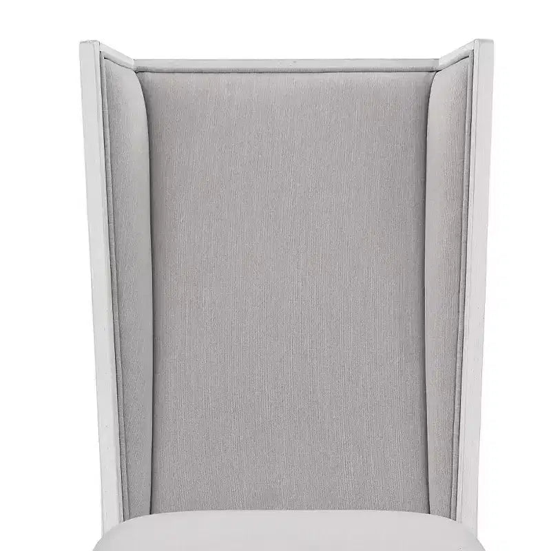22.25"  Chaise de salle à manger en lin gris clair et finition blanc vieilli