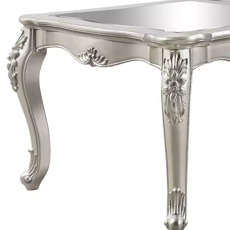 Table à manger 96 po, finition champagne -: Rectangle sophistiqué, 8 places