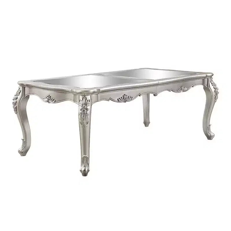 Table à manger 96 po, finition champagne -: Rectangle sophistiqué, 8 places