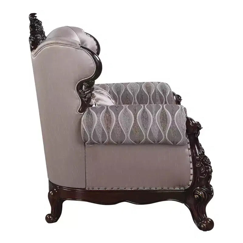 Canapé 92 po en tissu et chêne antique