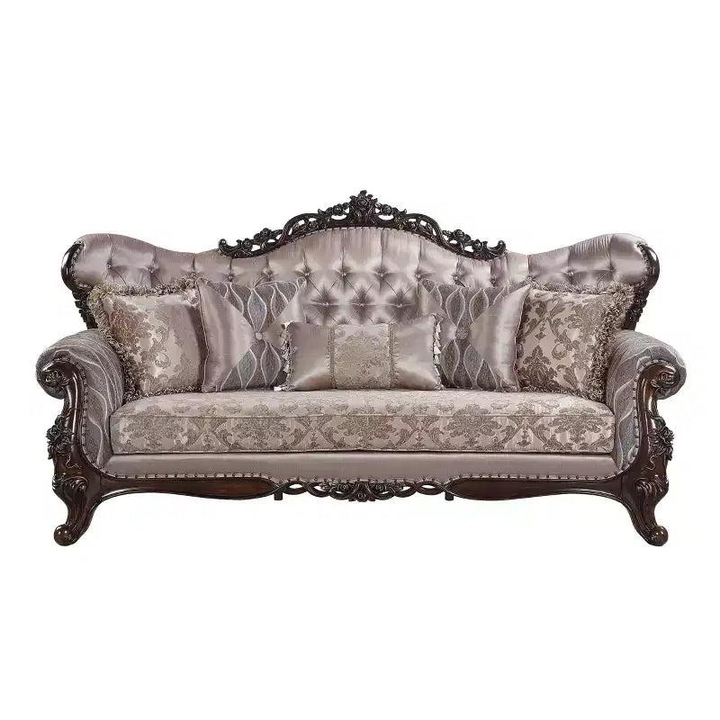 Canapé 92 po en tissu et chêne antique