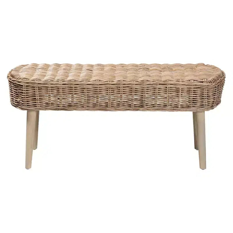 & Banc d'appoint gris en kubu naturel et bois d'acacia