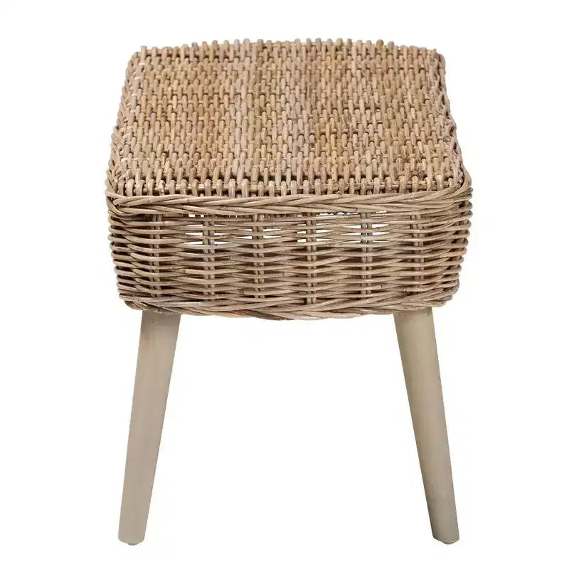 & Banc d'appoint gris en kubu naturel et bois d'acacia