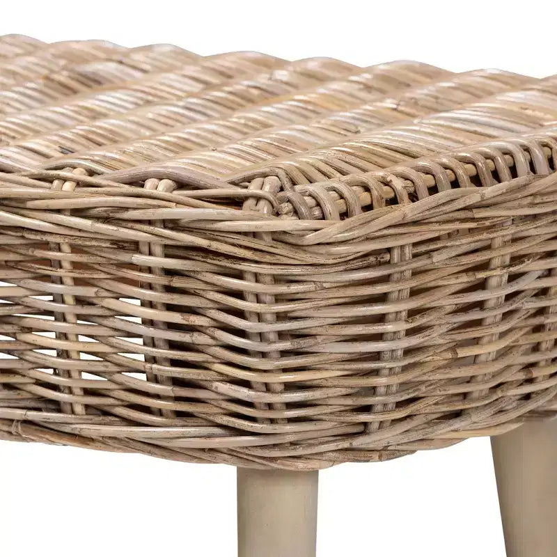 & Banc d'appoint gris en kubu naturel et bois d'acacia