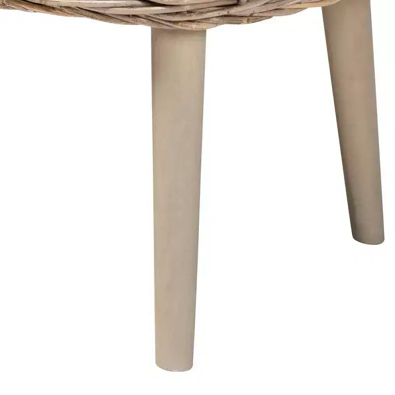 & Banc d'appoint gris en kubu naturel et bois d'acacia