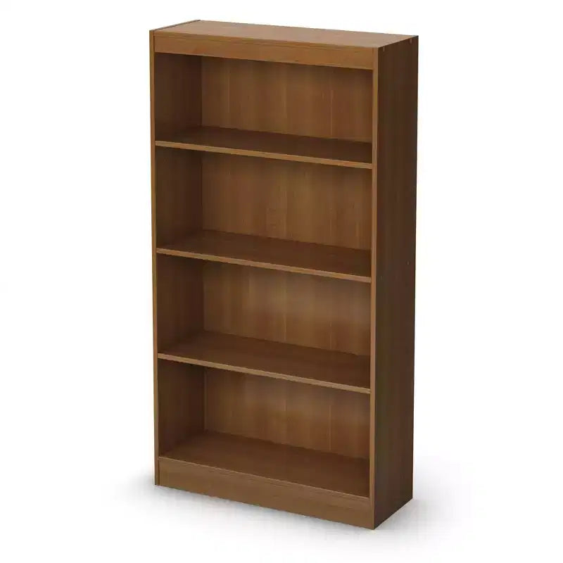 Bibliothèque décorative 4 tablettes 56 po cerise: tablettes verticales en panneaux de particules, capacité de 25 lb, hauteur de 56 po