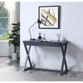 Table console 42" finition noire -: Bois de peuplier anthracite, tiroir de rangement