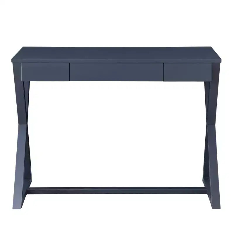Table console 42" finition noire -: Bois de peuplier anthracite, tiroir de rangement