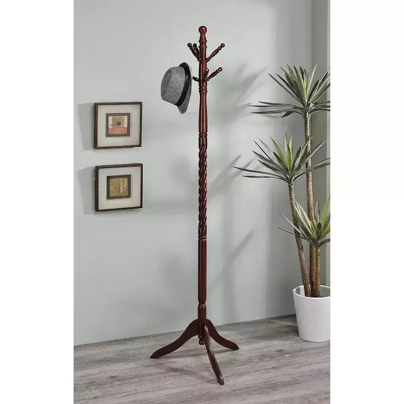Portemanteau torsadé 71,5" en bois de cerisier