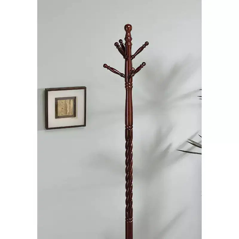 Portemanteau torsadé 71,5" en bois de cerisier