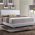 Lit Eastern King 85" avec lumière LED, tête de lit en similicuir