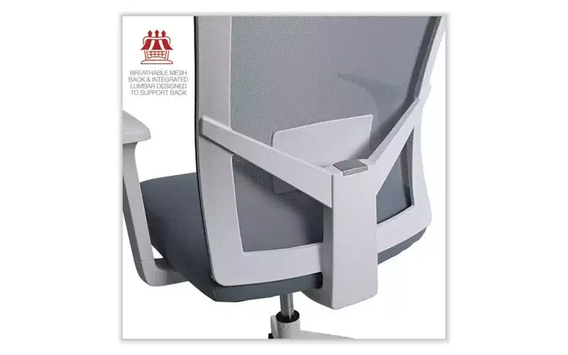 Chaise de travail en tissu à dossier en maille, supporte jusqu'à 125 kg, hauteur d'assise de 43,9 à 53,6 cm, assise/dossier bleu écume de mer
