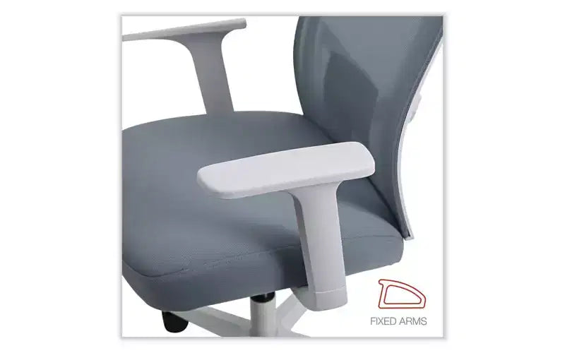 Chaise de travail en tissu à dossier en maille, supporte jusqu'à 125 kg, hauteur d'assise de 43,9 à 53,6 cm, assise/dossier bleu écume de mer