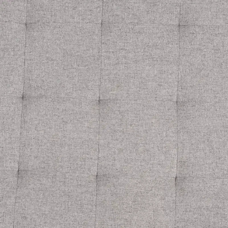 Pouffe ottoman capitonné en coton et lin rond de 34 po avec cadre en métal