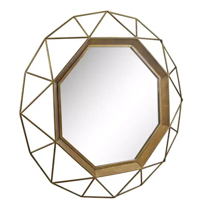 Miroir décoratif octogonal en métal de 28,3 x 28,3 po